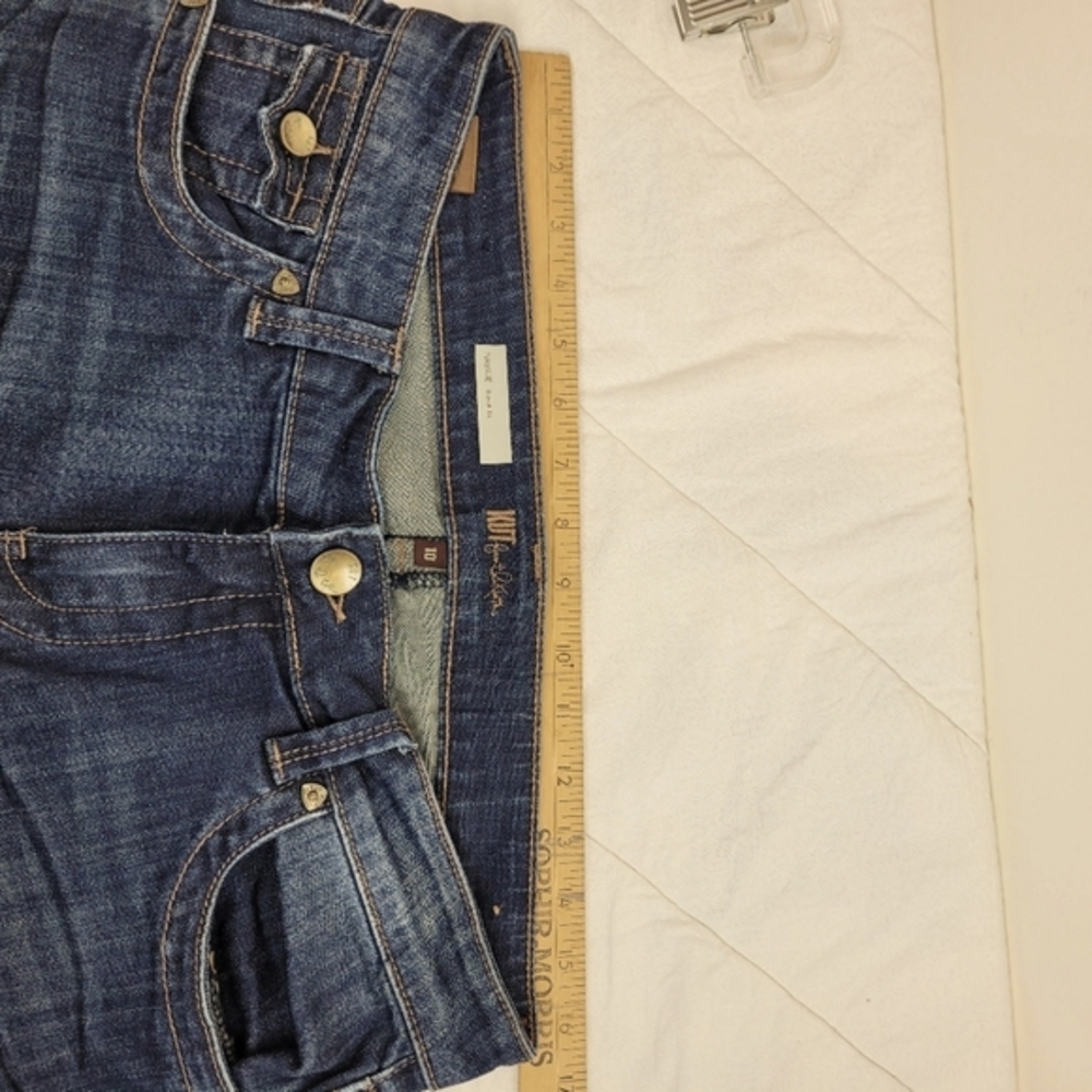 Kut From The Kloth Dark Blue Denim Bermuda Shorts Back Flap Pockets preppy 10 - Picture 6 of 10